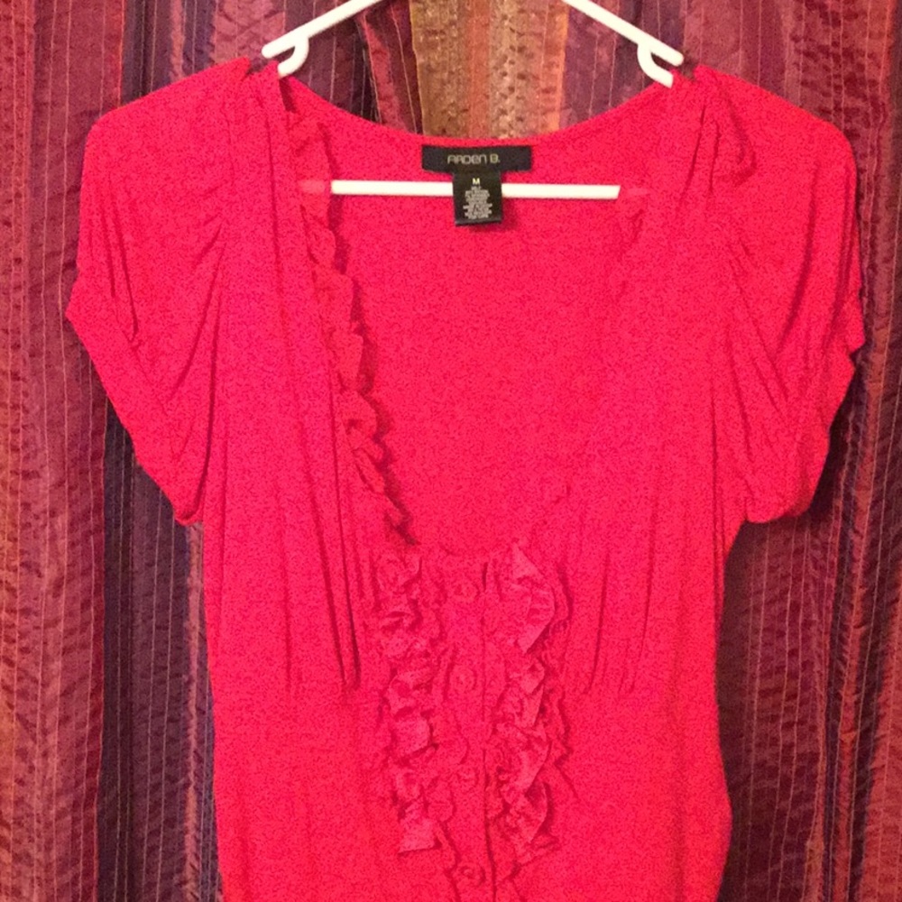 White House Black Market Red Blouse M